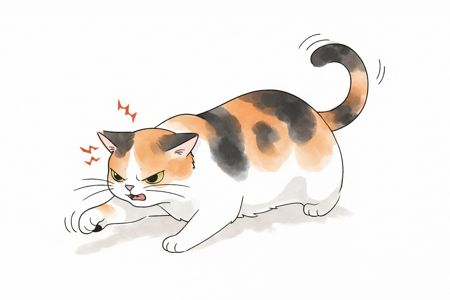 Angry cat body language