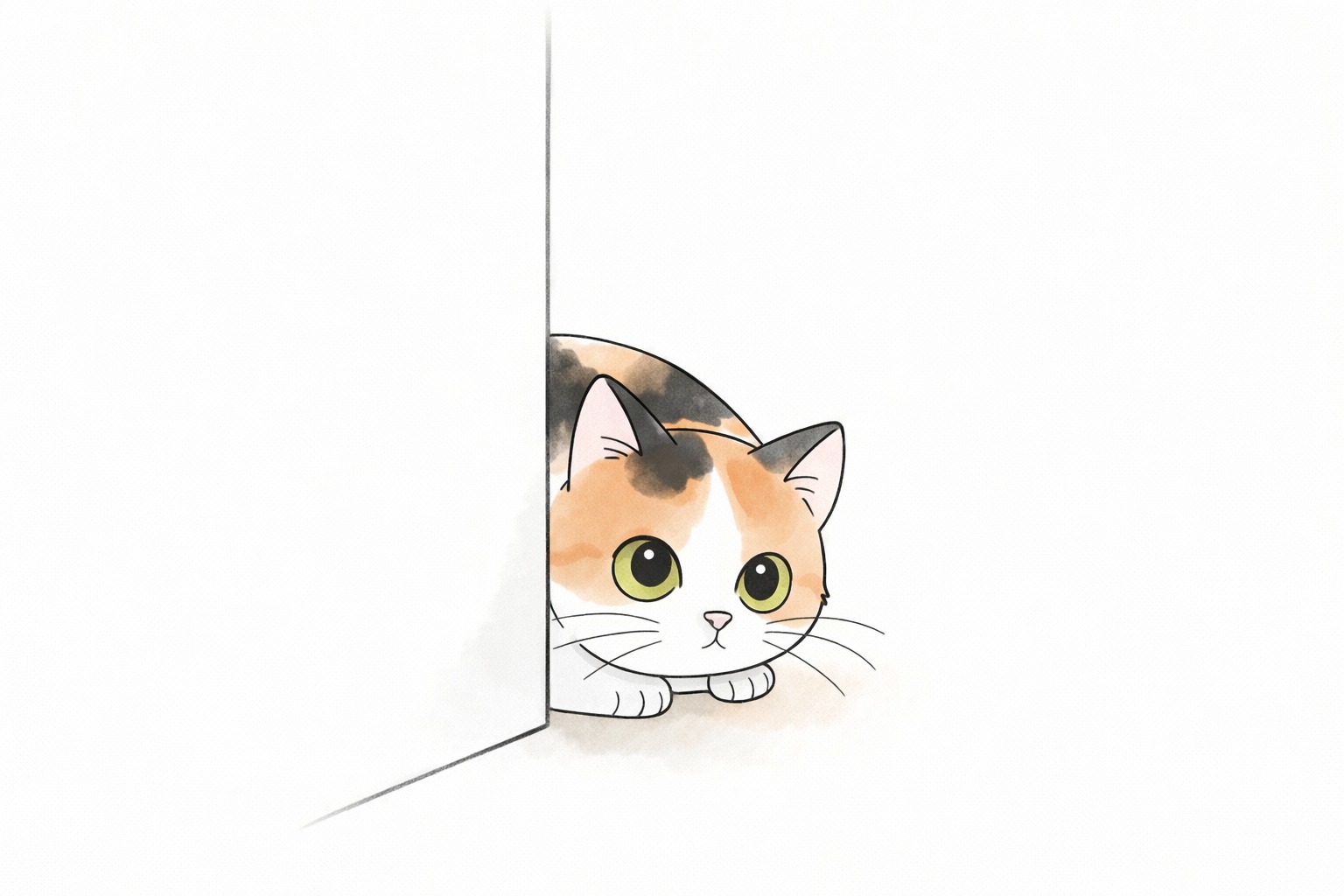 Cautious cat body language
