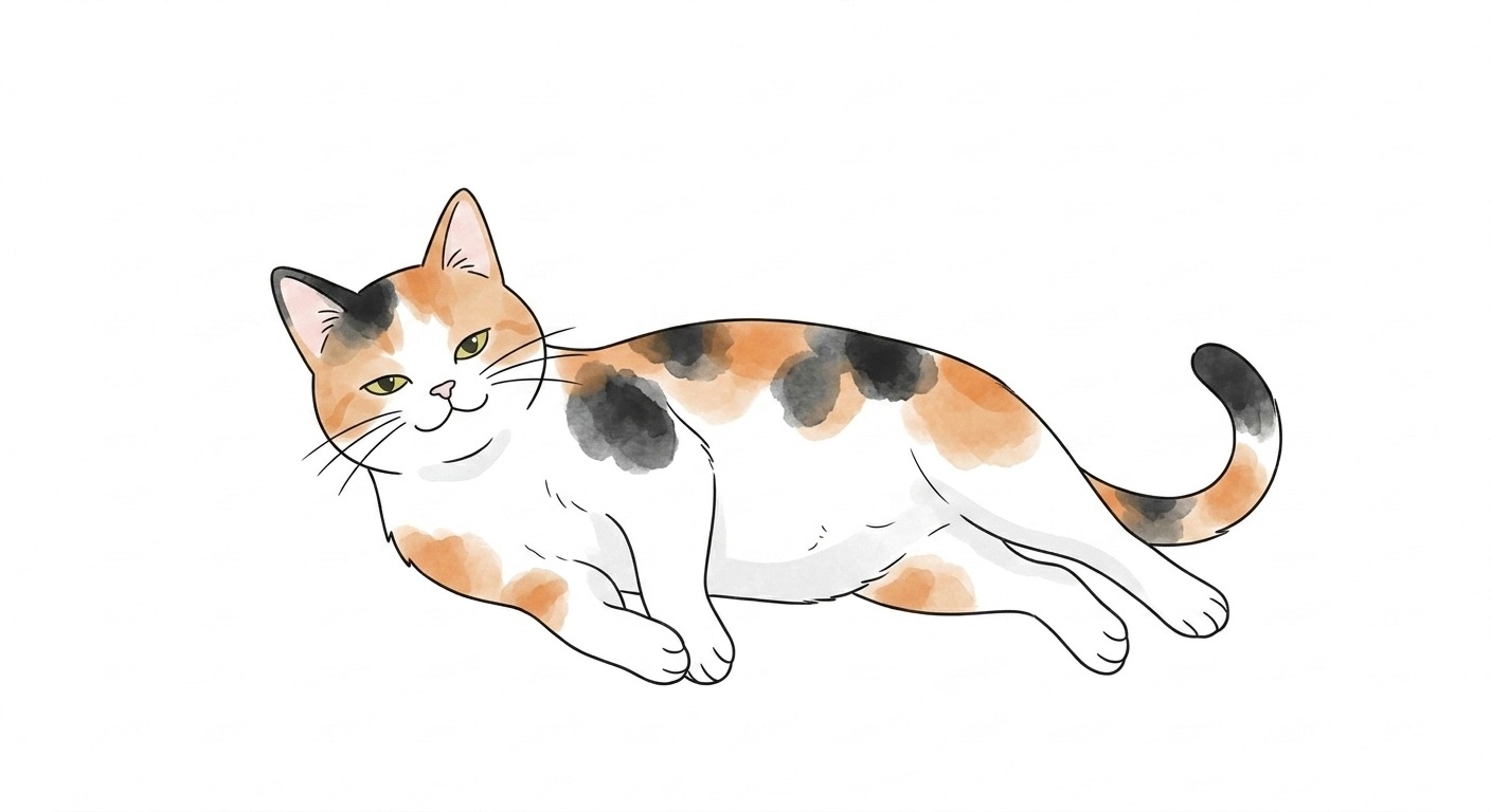 Relaxed cat body language