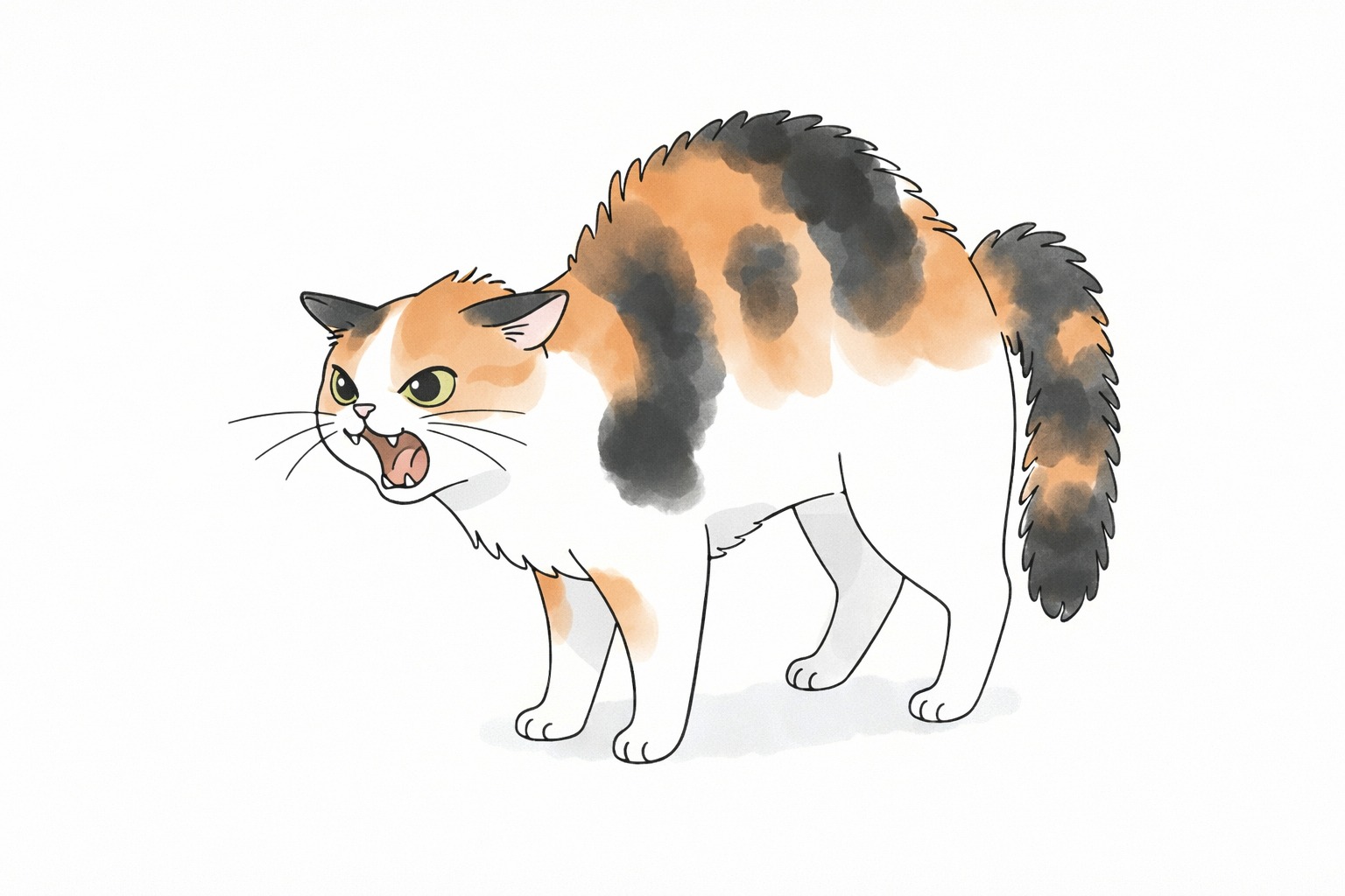 Threatened cat body language